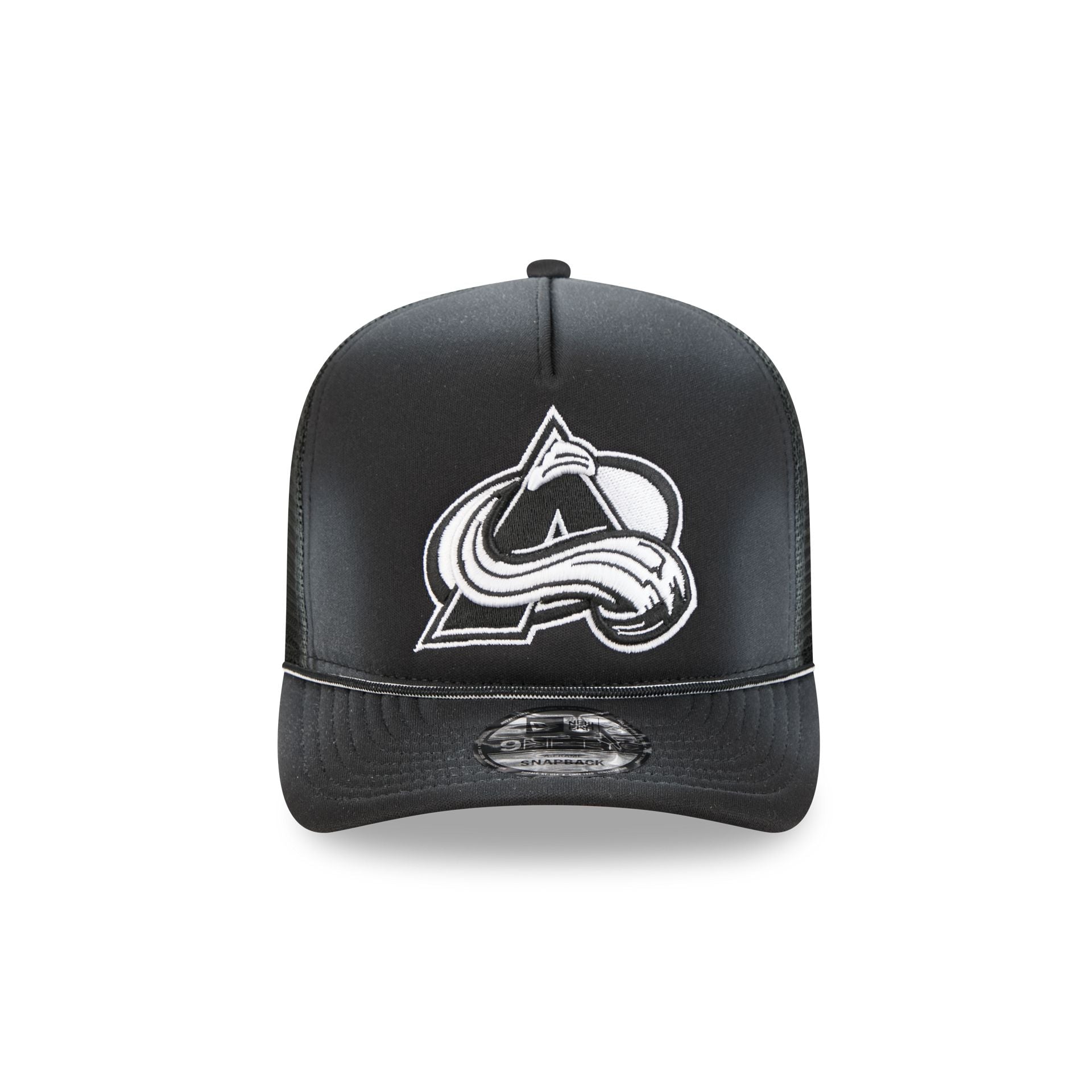 Colorado Avalanche Washed Black 9FIFTY A-Frame Trucker Hat