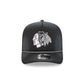 Chicago Blackhawks Washed Black 9FIFTY A-Frame Trucker Hat