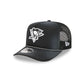 Pittsburgh Penguins Washed Black 9FIFTY A-Frame Trucker Hat