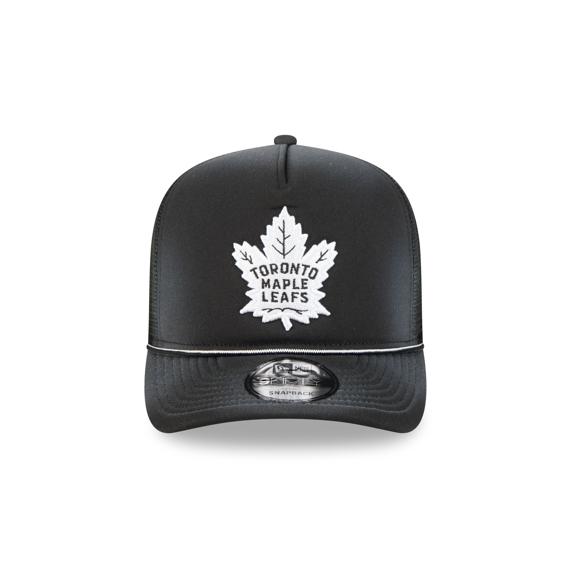 Toronto Maple Leafs Washed Black 9FIFTY A-Frame Trucker Hat