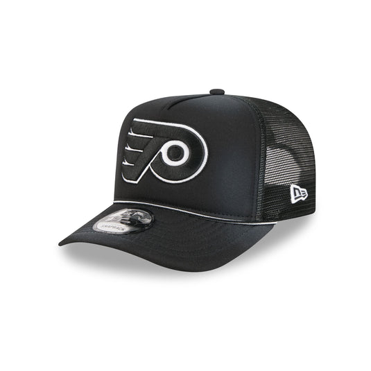 Philadelphia Flyers Washed Black 9FIFTY A-Frame Trucker Hat - New Era Cap