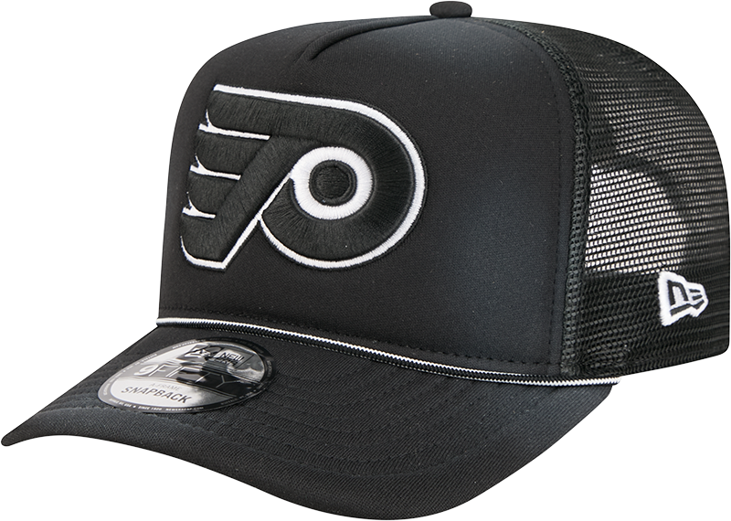 Philadelphia Flyers Washed Black 9FIFTY A-Frame Trucker Hat