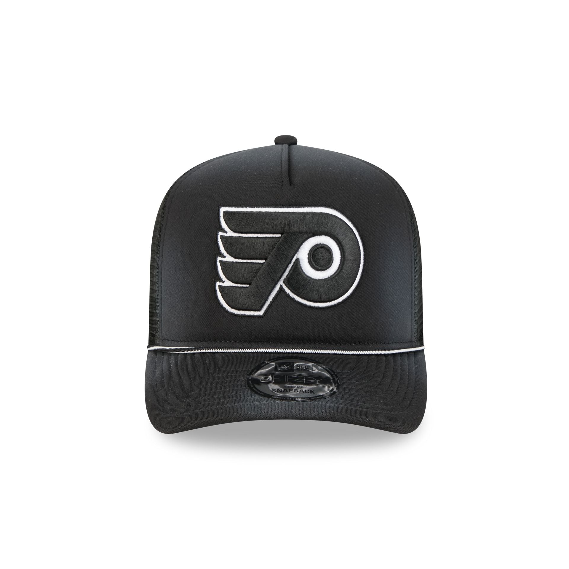 Philadelphia Flyers Washed Black 9FIFTY A-Frame Trucker Hat