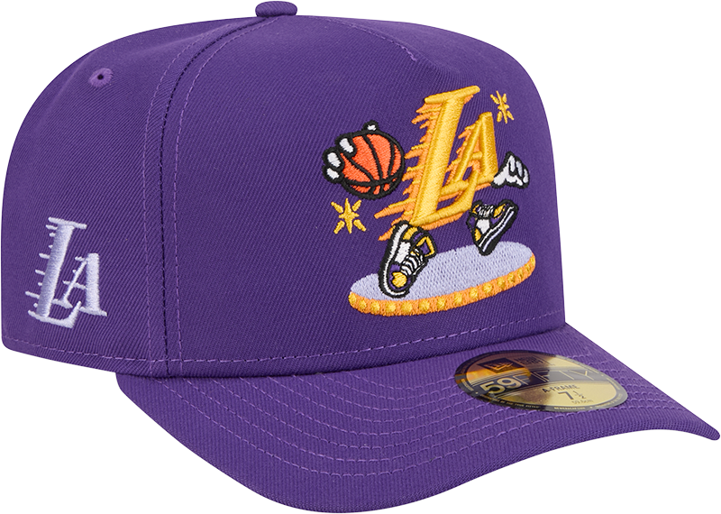 Los Angeles Lakers Cartoon 59FIFTY A-Frame Fitted Hat