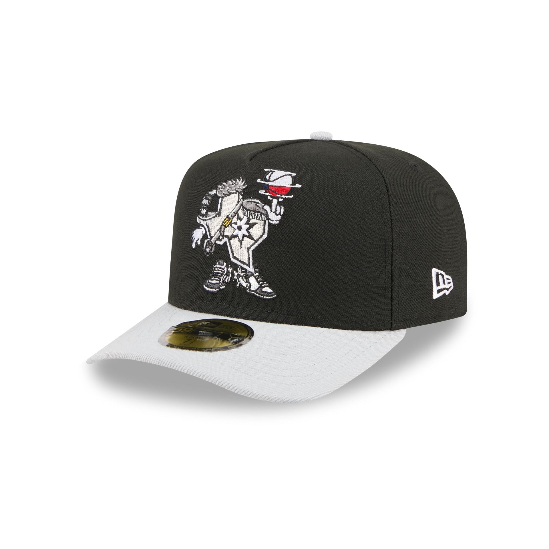 San Antonio Spurs Cartoon 59FIFTY A-Frame Fitted Hat