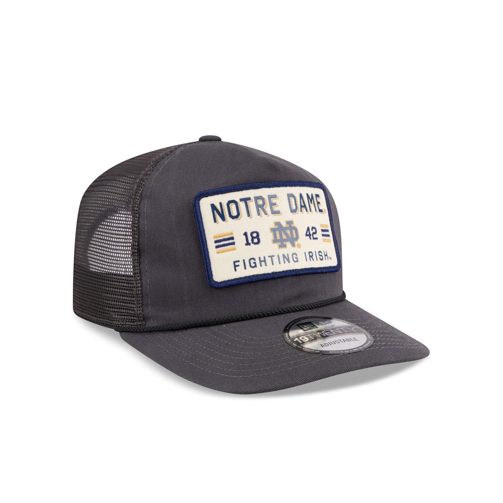 Notre Dame Fighting Irish Washed Graphite 19TWENTY Trucker Hat