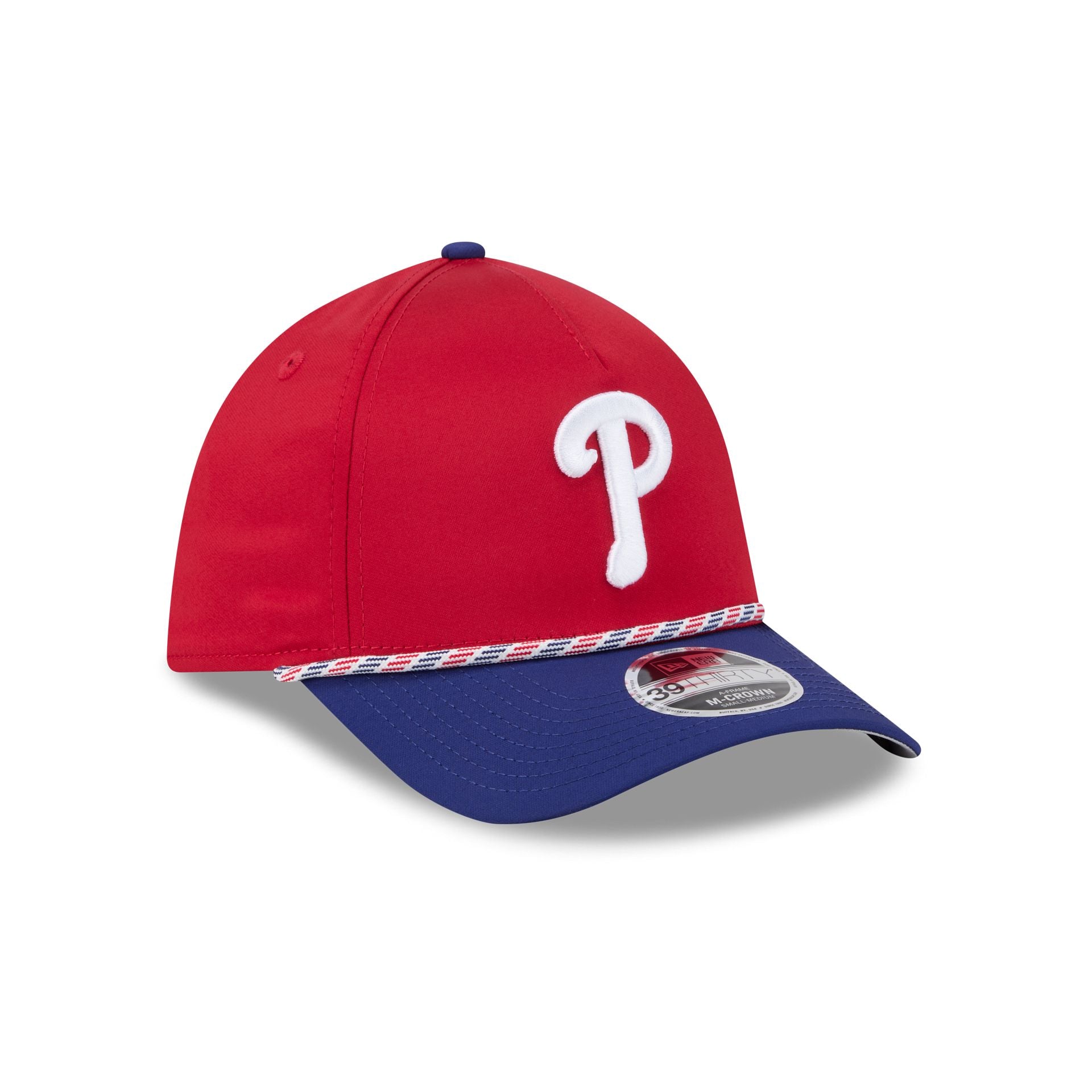 Philadelphia Phillies Rope 39THIRTY M-Crown A-Frame Stretch Fit Hat