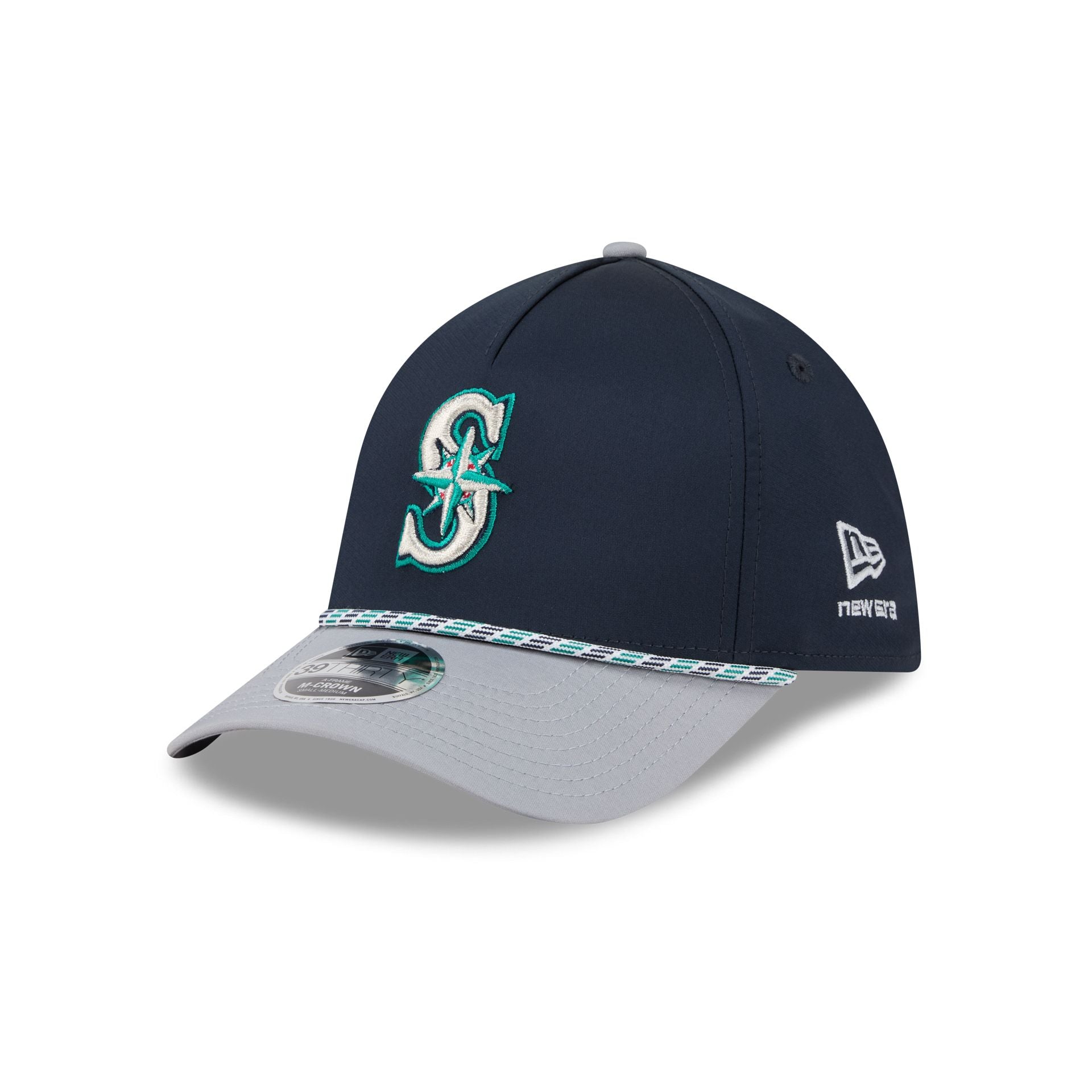 Seattle Mariners Rope 39THIRTY M-Crown A-Frame Stretch Fit Hat – New ...