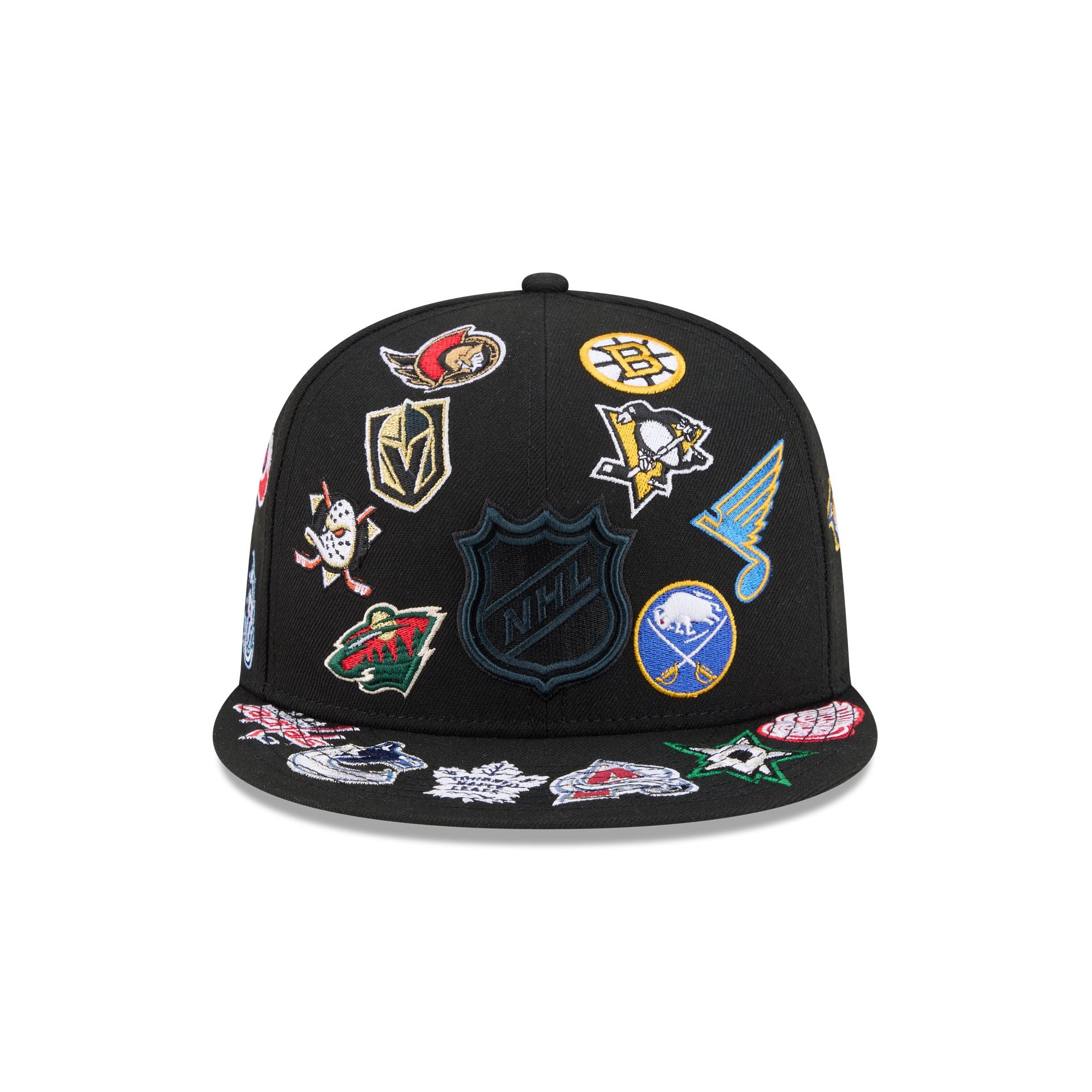 NHL All Over Logo Black 59FIFTY Fitted Hat – New Era Cap