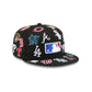 MLB All Over Logo Black 59FIFTY Fitted Hat