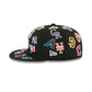 MLB All Over Logo Black 59FIFTY Fitted Hat