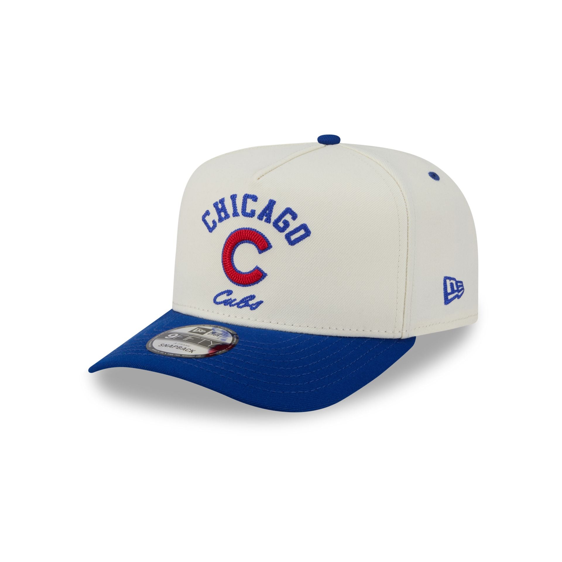 Chicago Cubs Arched Chrome White 9FIFTY A-Frame Snapback Hat