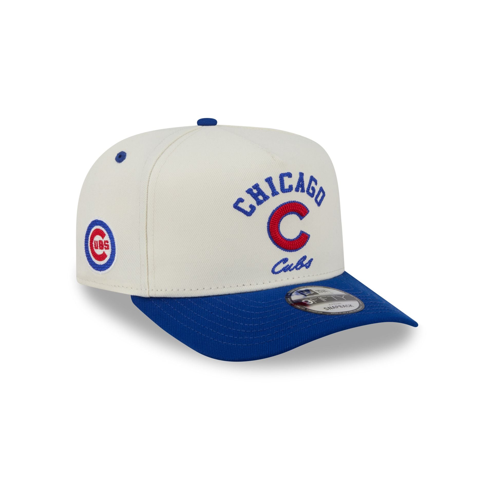 Chicago Cubs Arched Chrome White 9FIFTY A-Frame Snapback Hat