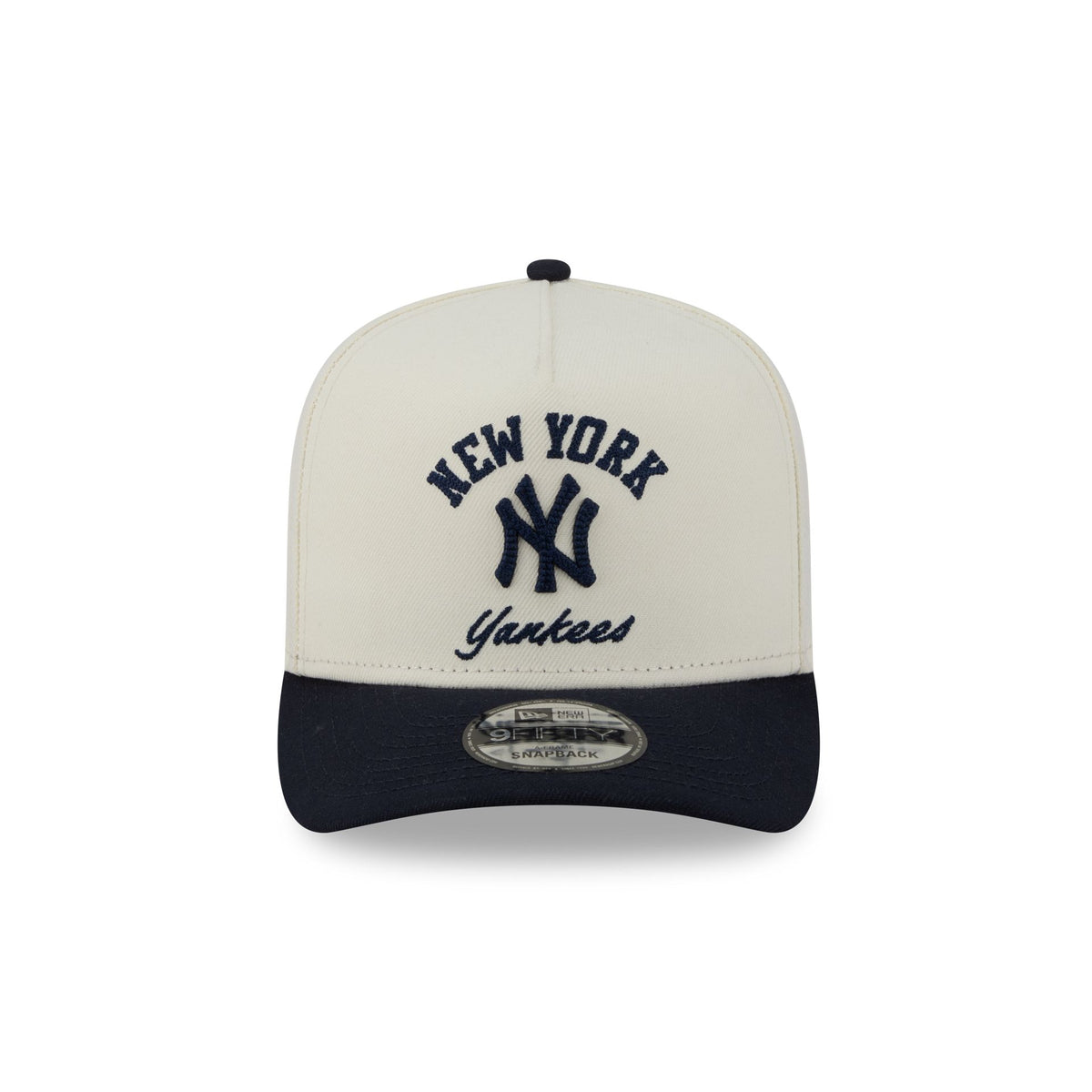 New York Yankees Arched Chrome White 9FIFTY A-Frame Snapback Hat