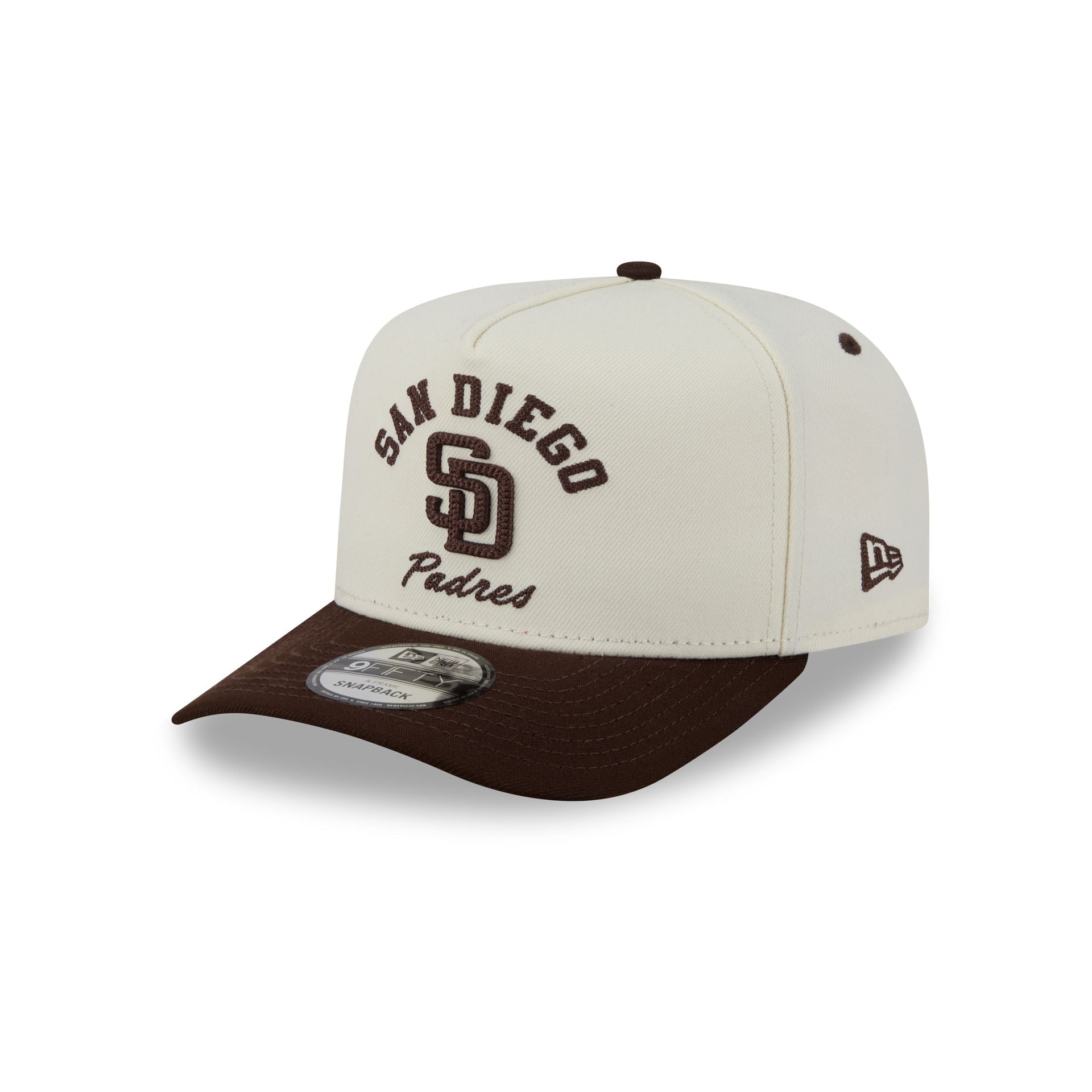 San Diego Padres Arched Chrome White 9FIFTY A-Frame Snapback Hat