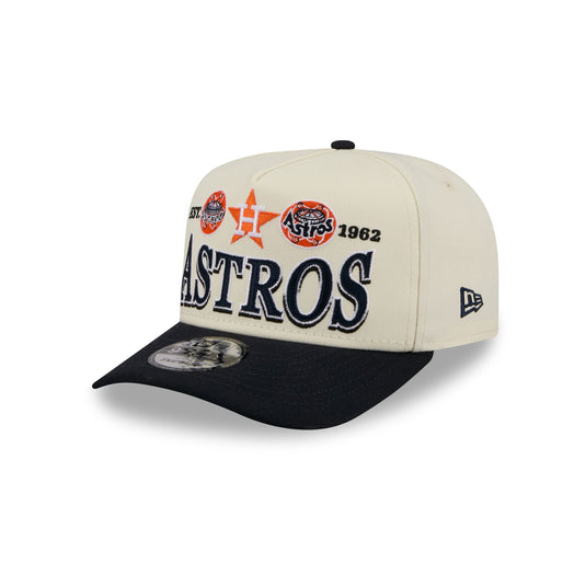 Houston Astros Three Hit Chrome White 9FIFTY A-Frame Snapback Hat - New Era Cap