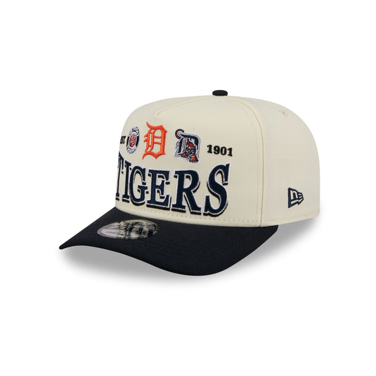 Detroit Tigers Three Hit Chrome White 9FIFTY A-Frame Snapback Hat - New Era Cap