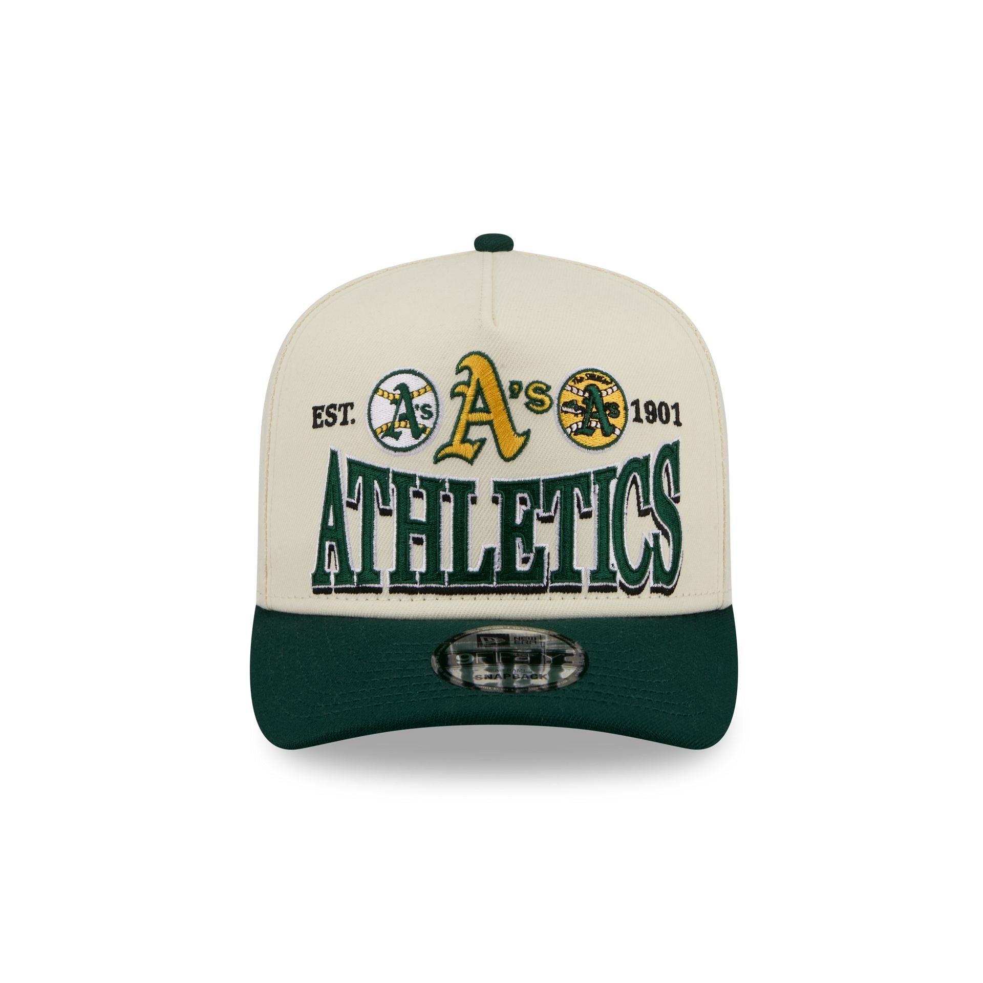 Athletics Three Hit Chrome White 9FIFTY A-Frame Snapback Hat