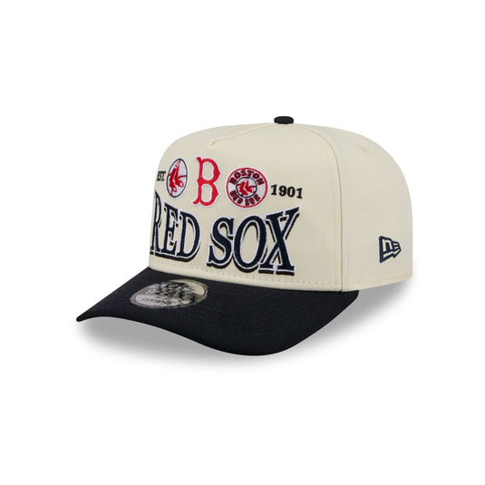 Boston Red Sox Three Hit Chrome White 9FIFTY A-Frame Snapback Hat - New Era Cap