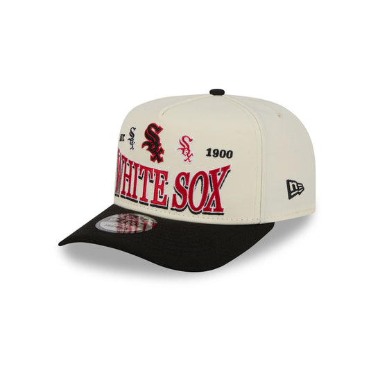 Chicago White Sox Three Hit Chrome White 9FIFTY A-Frame Snapback Hat - New Era Cap