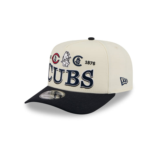 Chicago Cubs Three Hit Chrome White 9FIFTY A-Frame Snapback Hat - New Era Cap