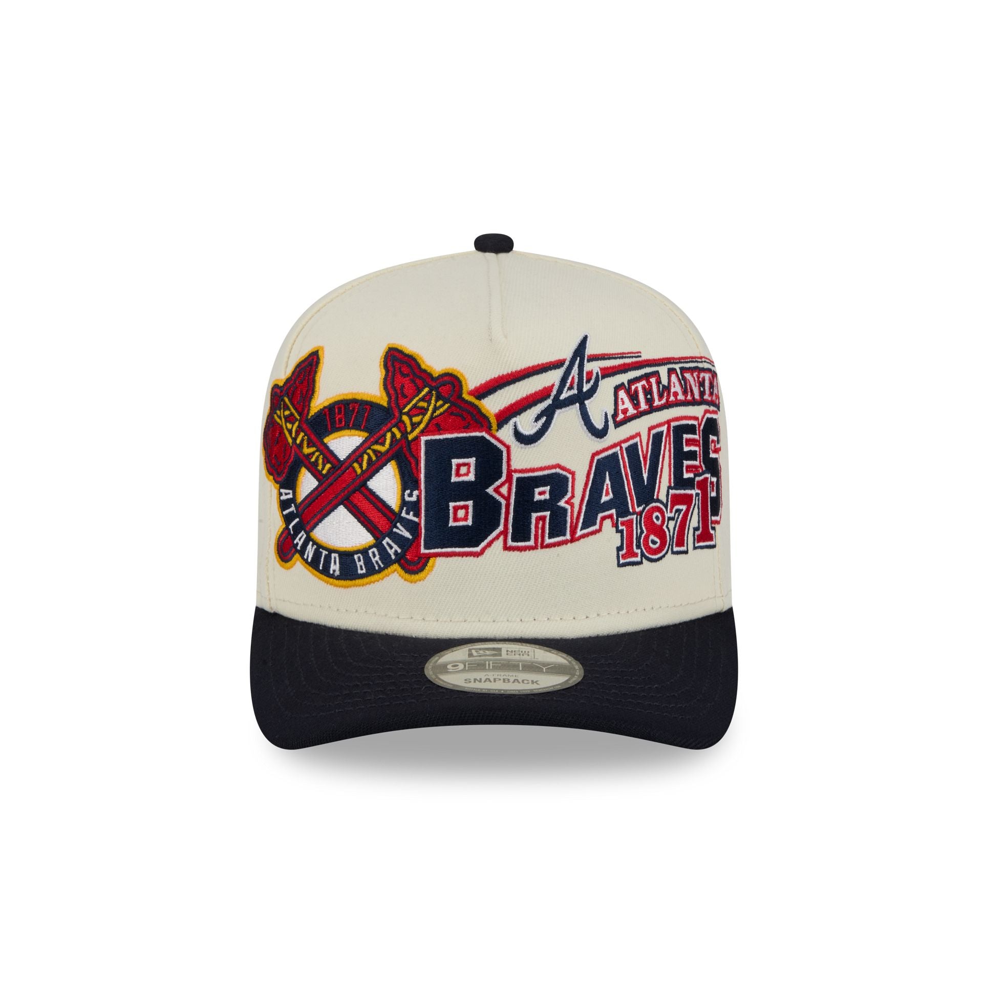 Atlanta Braves Chrome White Classic 9FIFTY A-Frame Snapback Hat