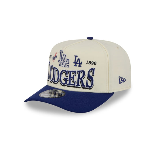 Los Angeles Dodgers Three Hit Chrome White 9FIFTY A-Frame Snapback Hat - New Era Cap