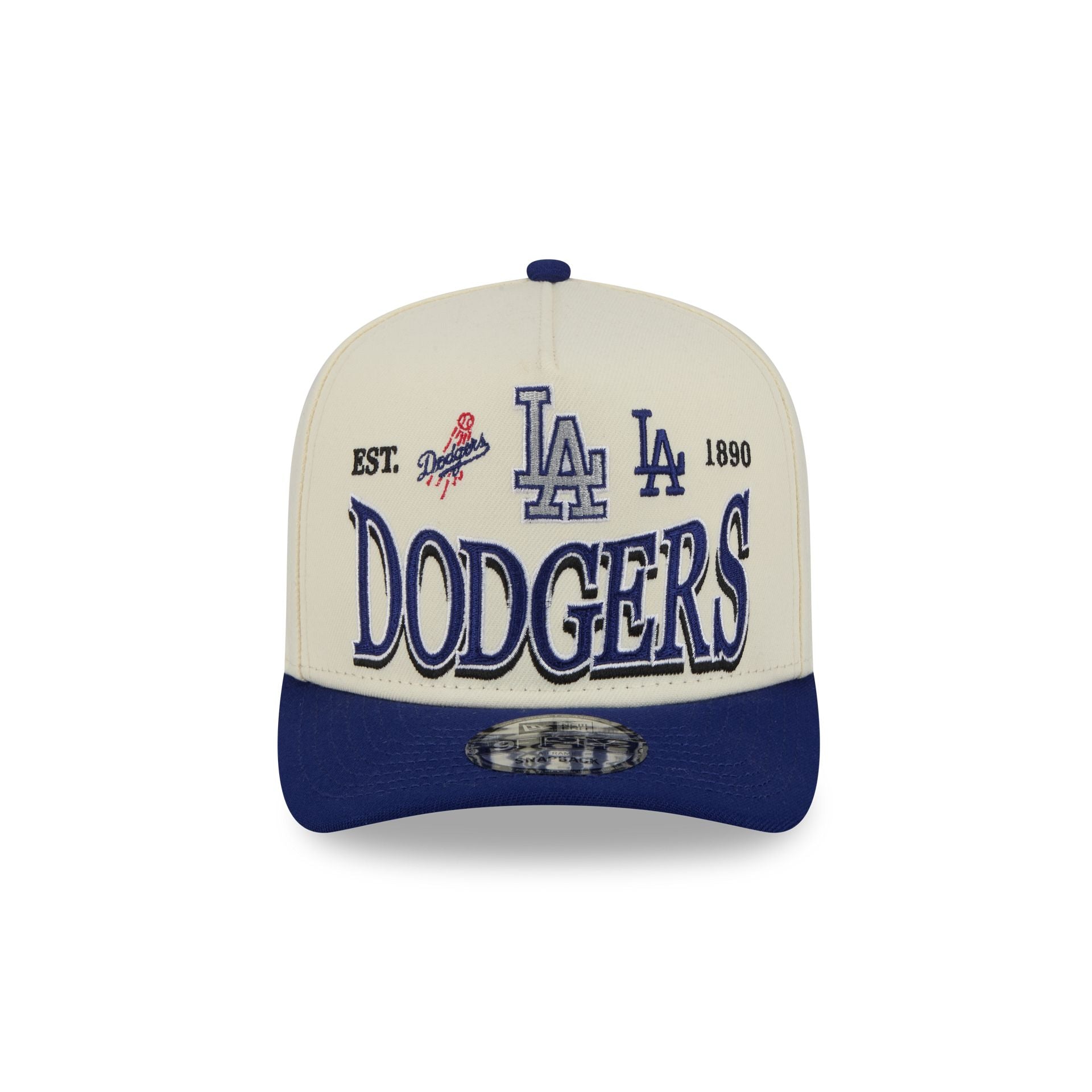 Los Angeles Dodgers Three Hit Chrome White 9FIFTY A-Frame Snapback Hat