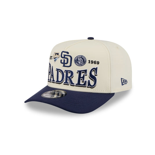 San Diego Padres Three Hit Chrome White 9FIFTY A-Frame Snapback Hat - New Era Cap