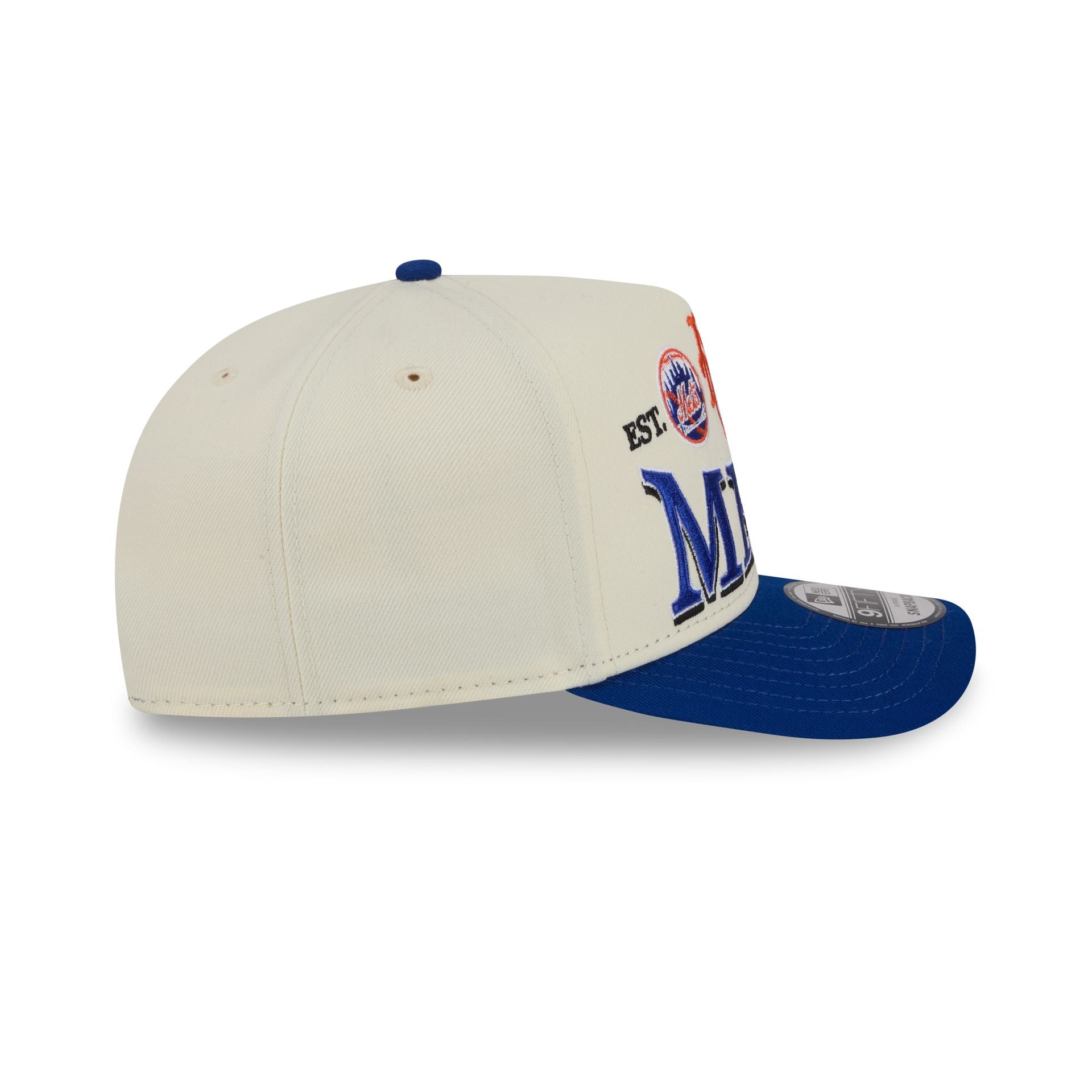 New York Mets Three Hit Chrome White 9FIFTY A-Frame Snapback Hat