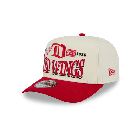 Detroit Red Wings Three Hit Chrome White 9FIFTY A-Frame Snapback Hat - New Era Cap
