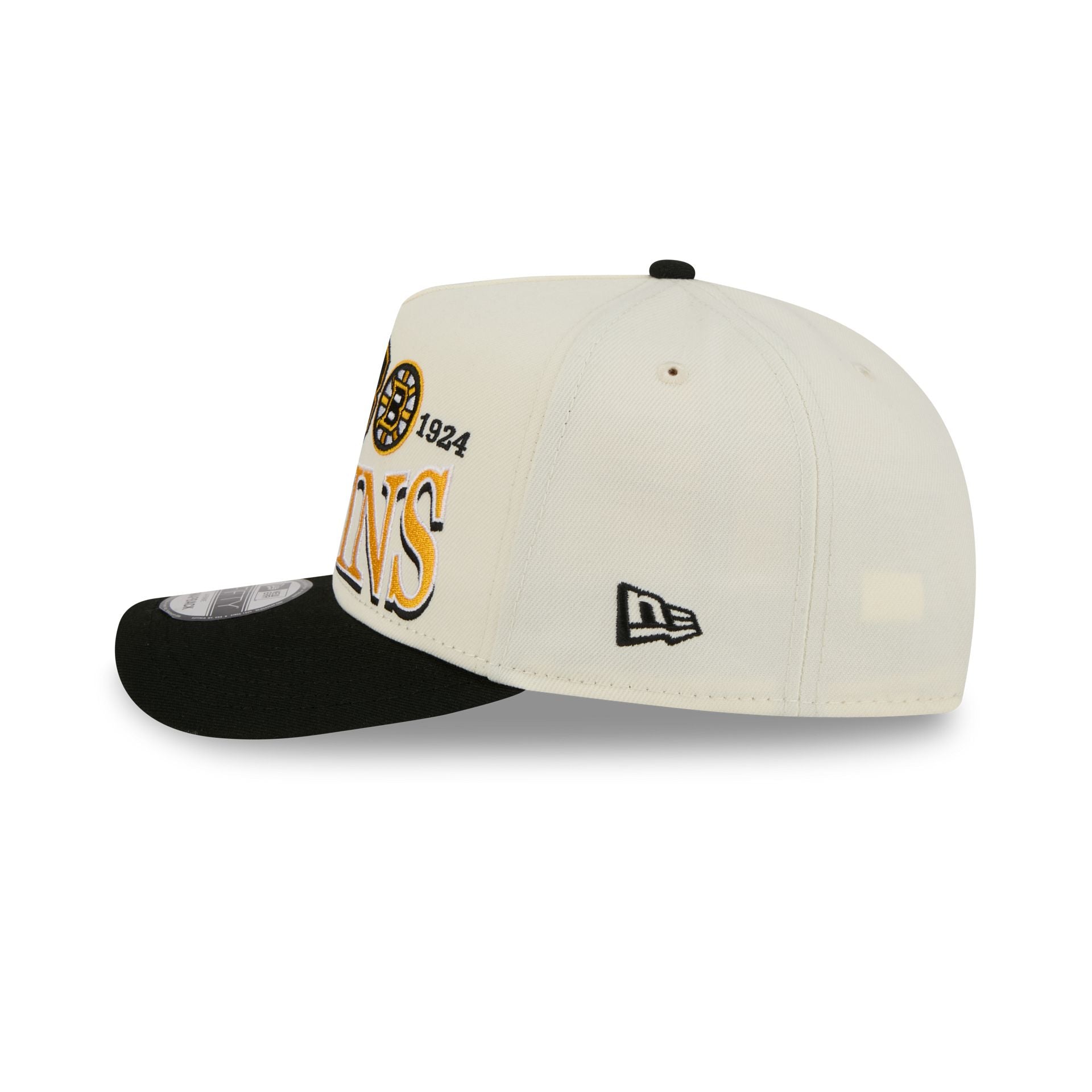 Boston Bruins Three Hit Chrome White 9FIFTY A-Frame Snapback Hat
