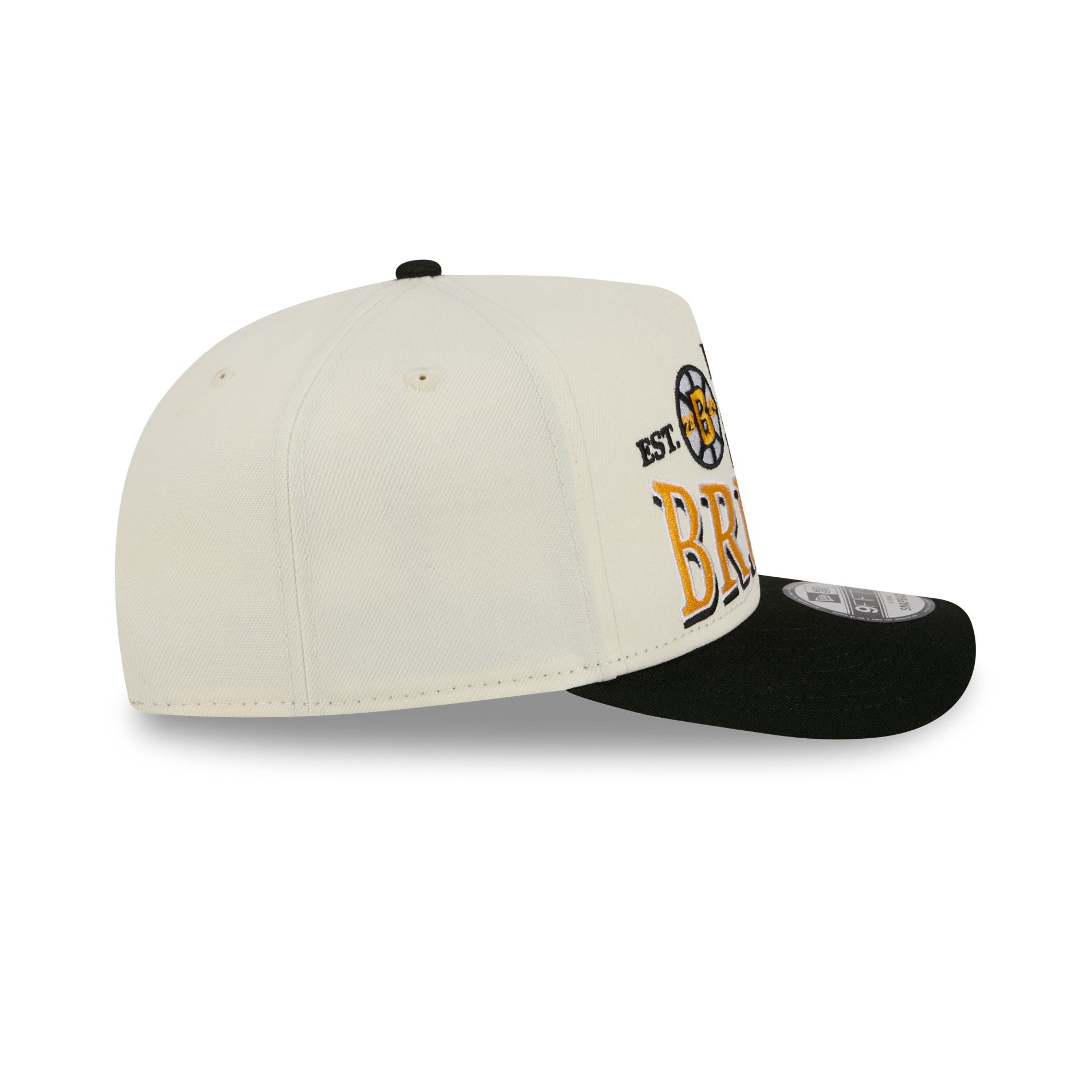 Boston Bruins Three Hit Chrome White 9FIFTY A-Frame Snapback Hat