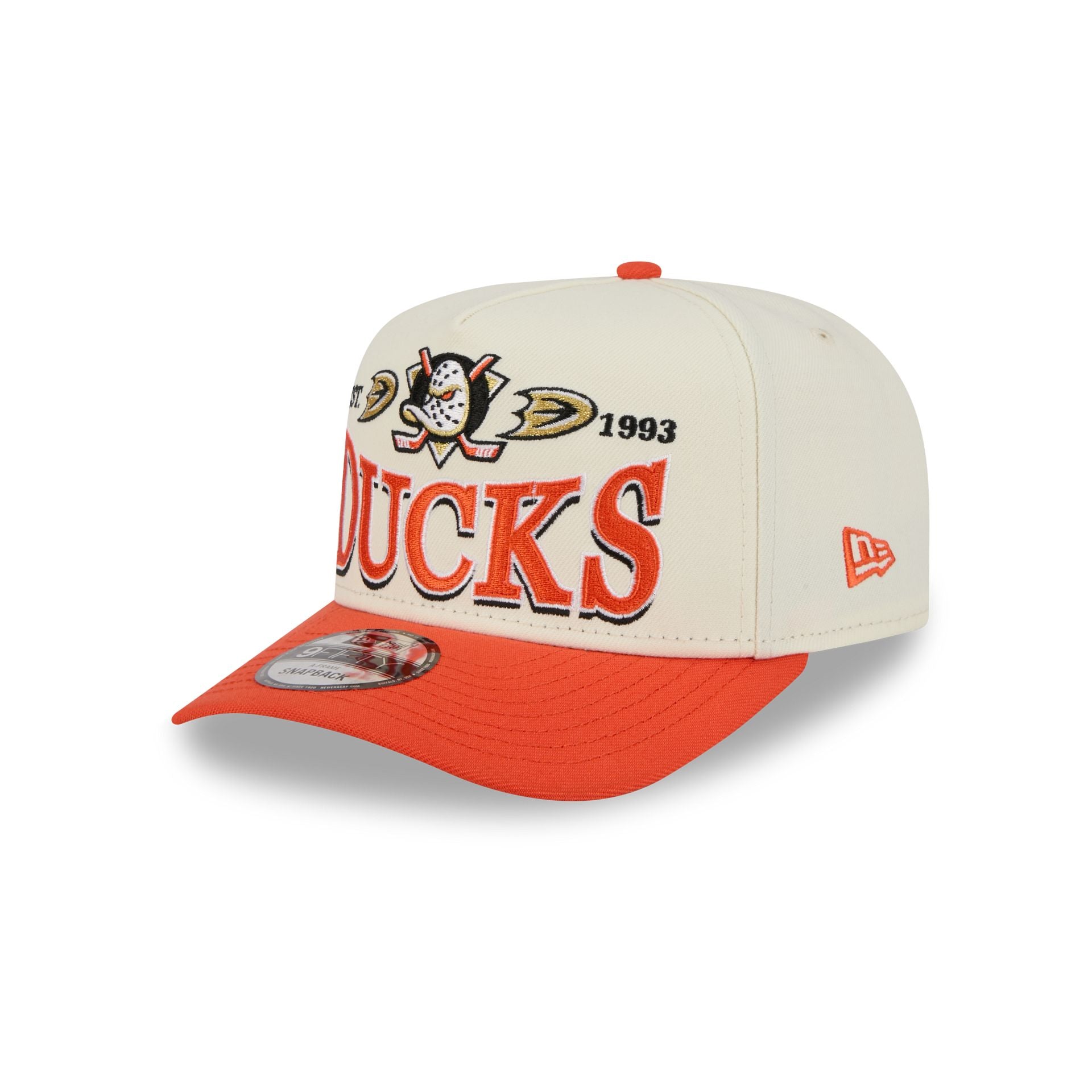 Anaheim Ducks Three Hit Chrome White 9FIFTY A-Frame Snapback Hat