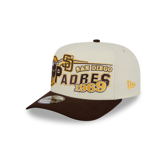San Diego Padres Chrome White Classic 9FIFTY A-Frame Snapback Hat - New Era Cap