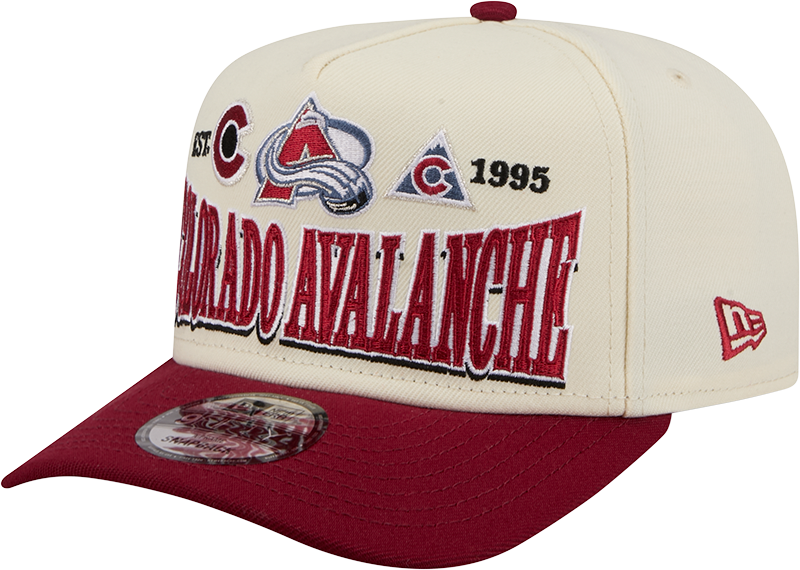 Colorado Avalanche Three Hit Chrome White 9FIFTY A-Frame Snapback Hat