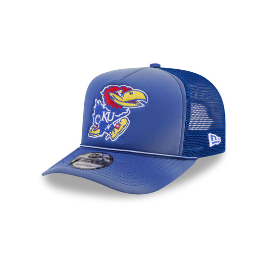 Kansas Jayhawks Worn 9FIFTY A-Frame Trucker Hat - New Era Cap