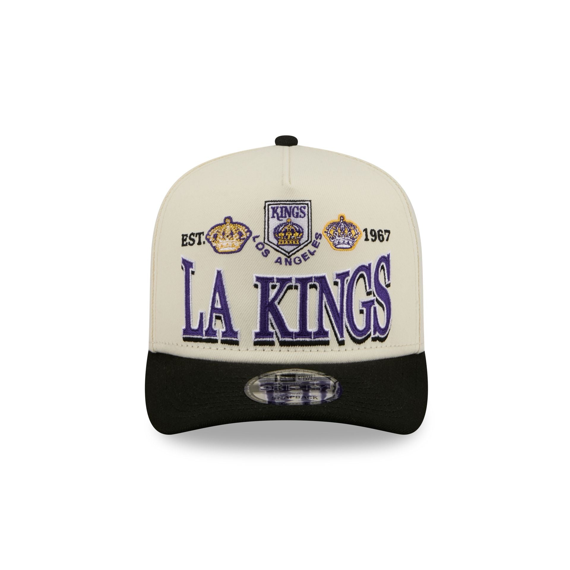 Los Angeles Kings Three Hit Chrome White 9FIFTY A-Frame Snapback Hat
