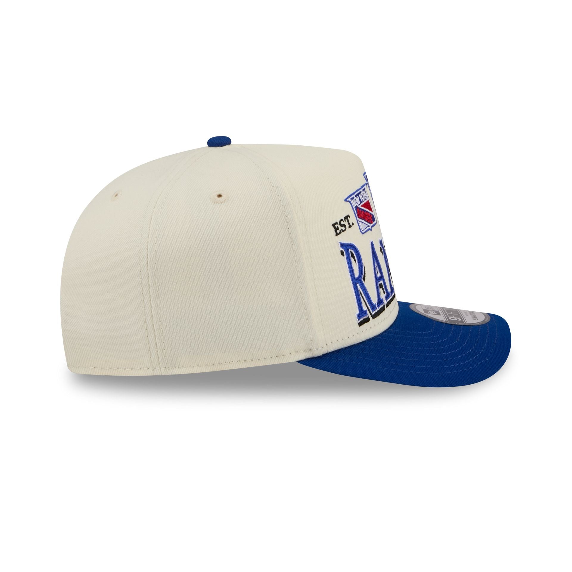 New York Rangers Three Hit Chrome White 9FIFTY A-Frame Snapback Hat