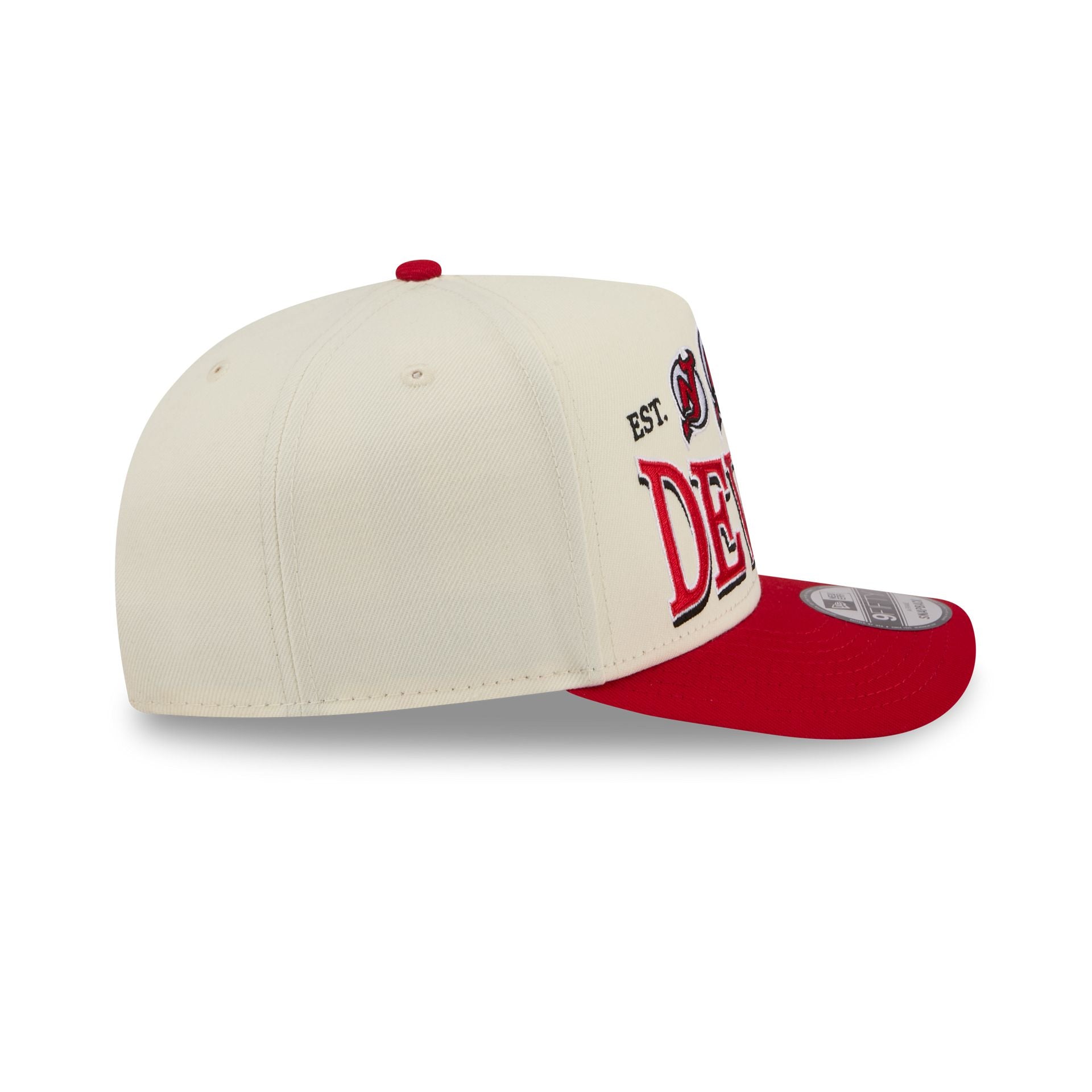New Jersey Devils Three Hit Chrome White 9FIFTY A-Frame Snapback Hat