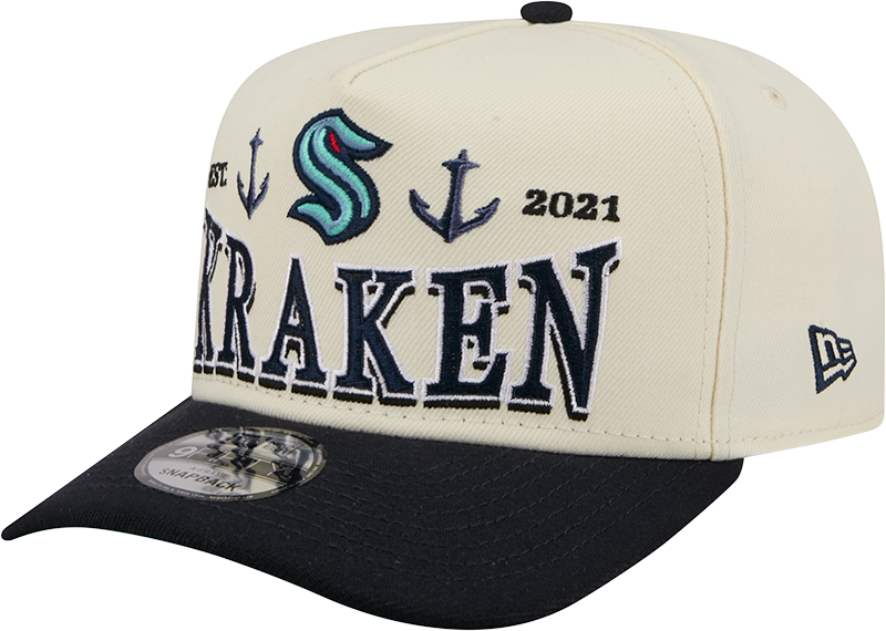 Seattle Kraken Three Hit Chrome White 9FIFTY A-Frame Snapback Hat