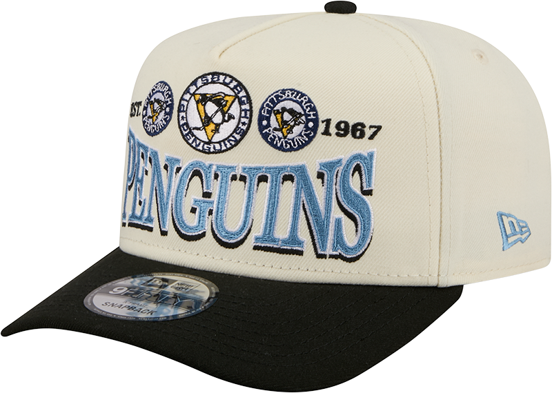 Pittsburgh Penguins Three Hit Chrome White 9FIFTY A-Frame Snapback Hat