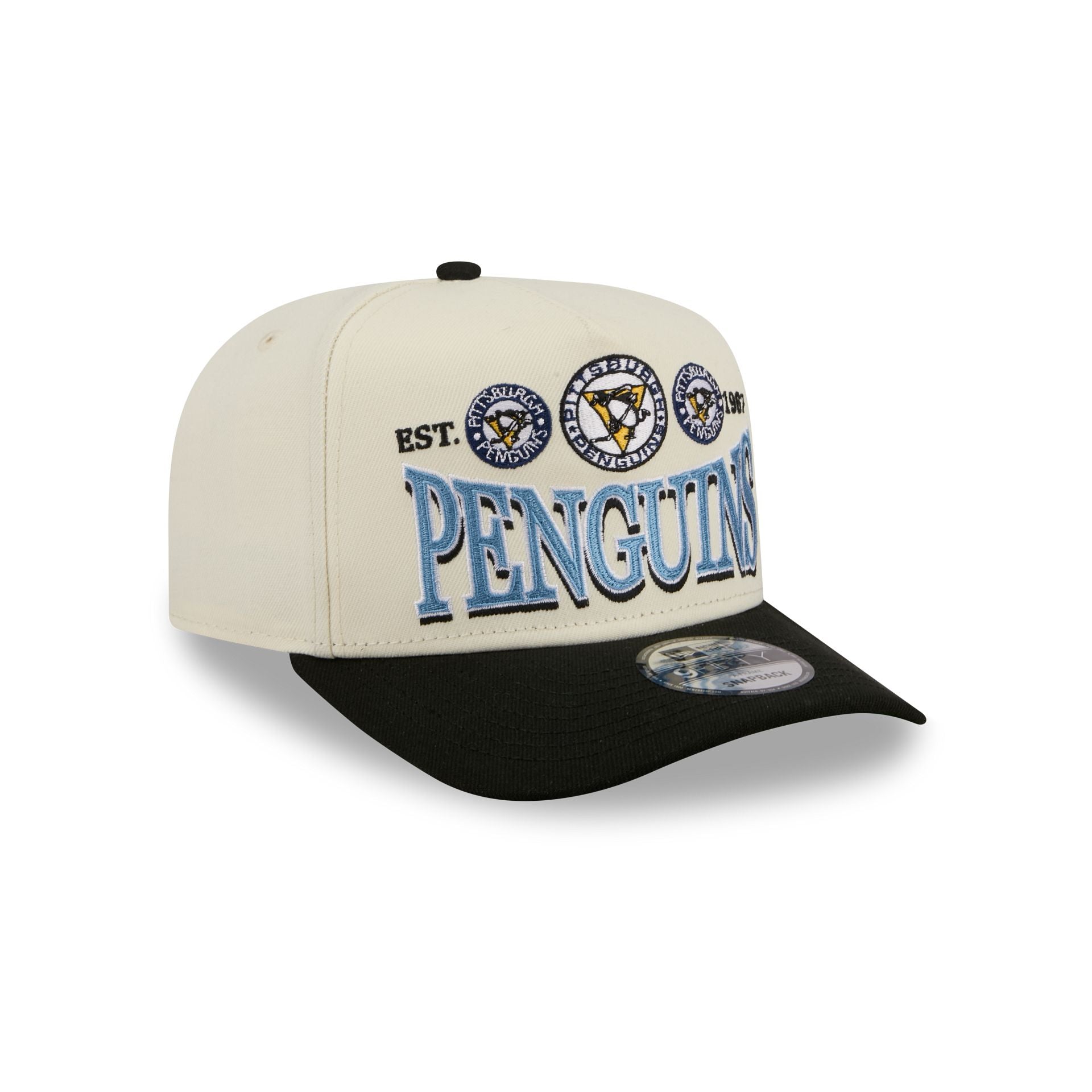 Pittsburgh Penguins Three Hit Chrome White 9FIFTY A-Frame Snapback Hat