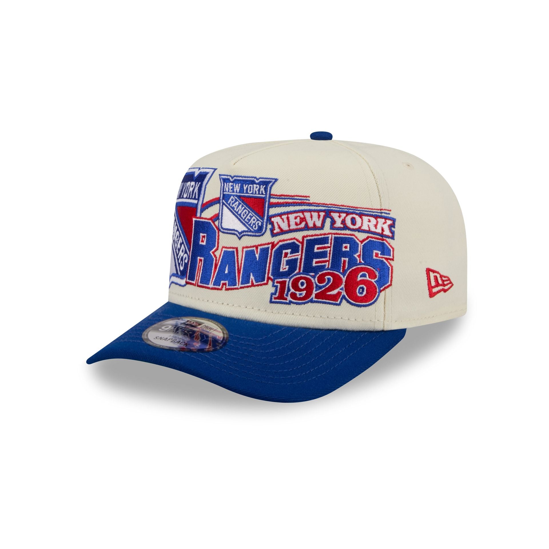 New York Rangers Chrome White Classic 9FIFTY A-Frame Snapback Hat