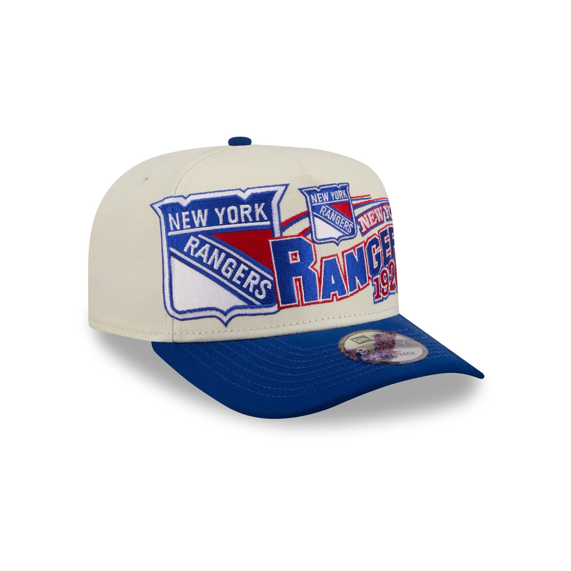 New York Rangers Chrome White Classic 9FIFTY A-Frame Snapback Hat