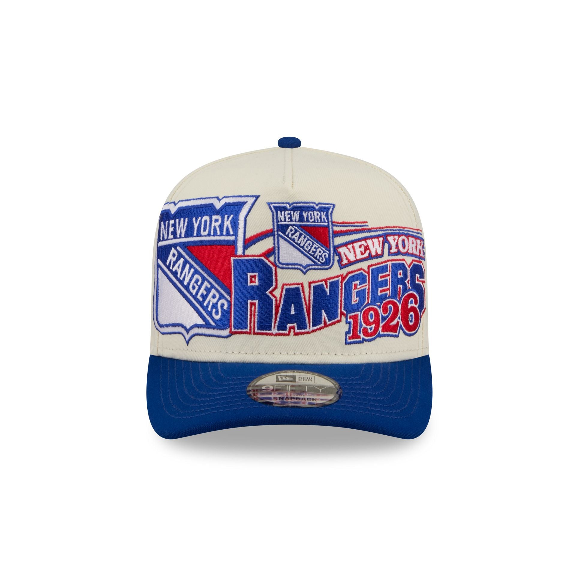 New York Rangers Chrome White Classic 9FIFTY A-Frame Snapback Hat