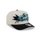 San Jose Sharks Chrome White Classic 9FIFTY A-Frame Snapback Hat