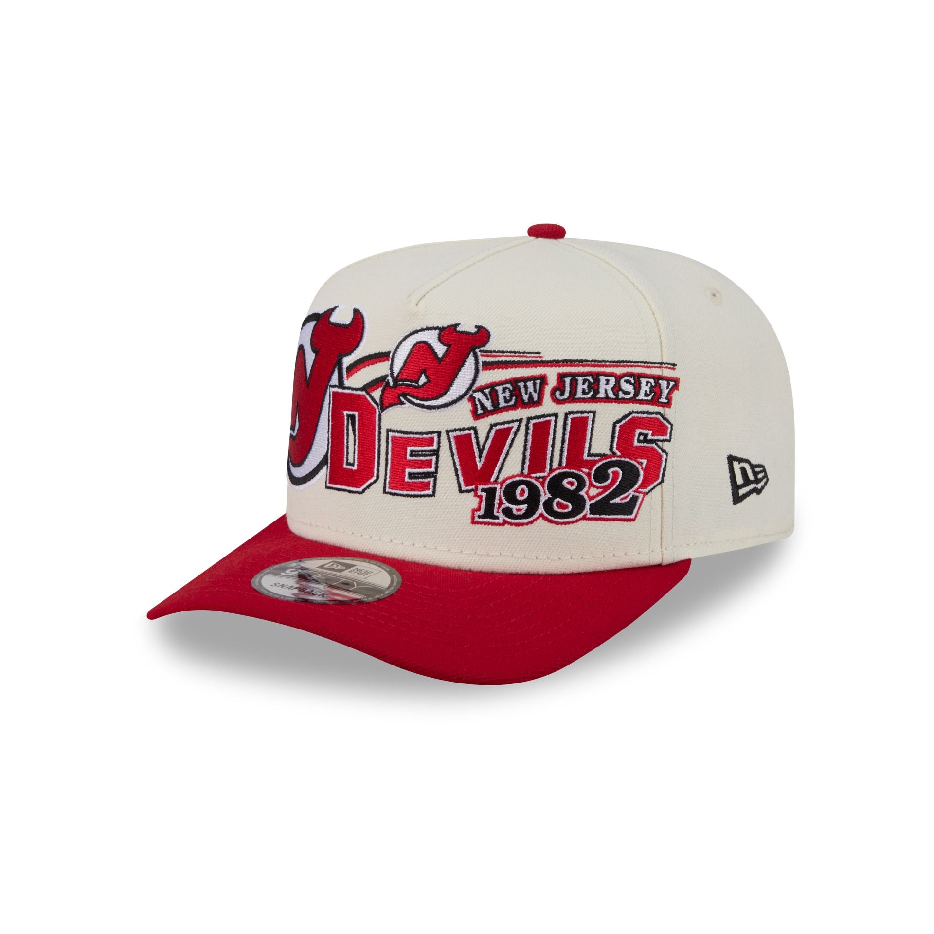 New Jersey Devils Chrome White Classic 9FIFTY A-Frame Snapback Hat