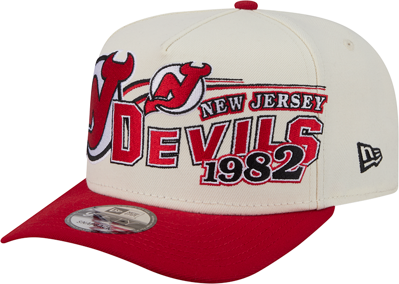 New Jersey Devils Chrome White Classic 9FIFTY A-Frame Snapback Hat