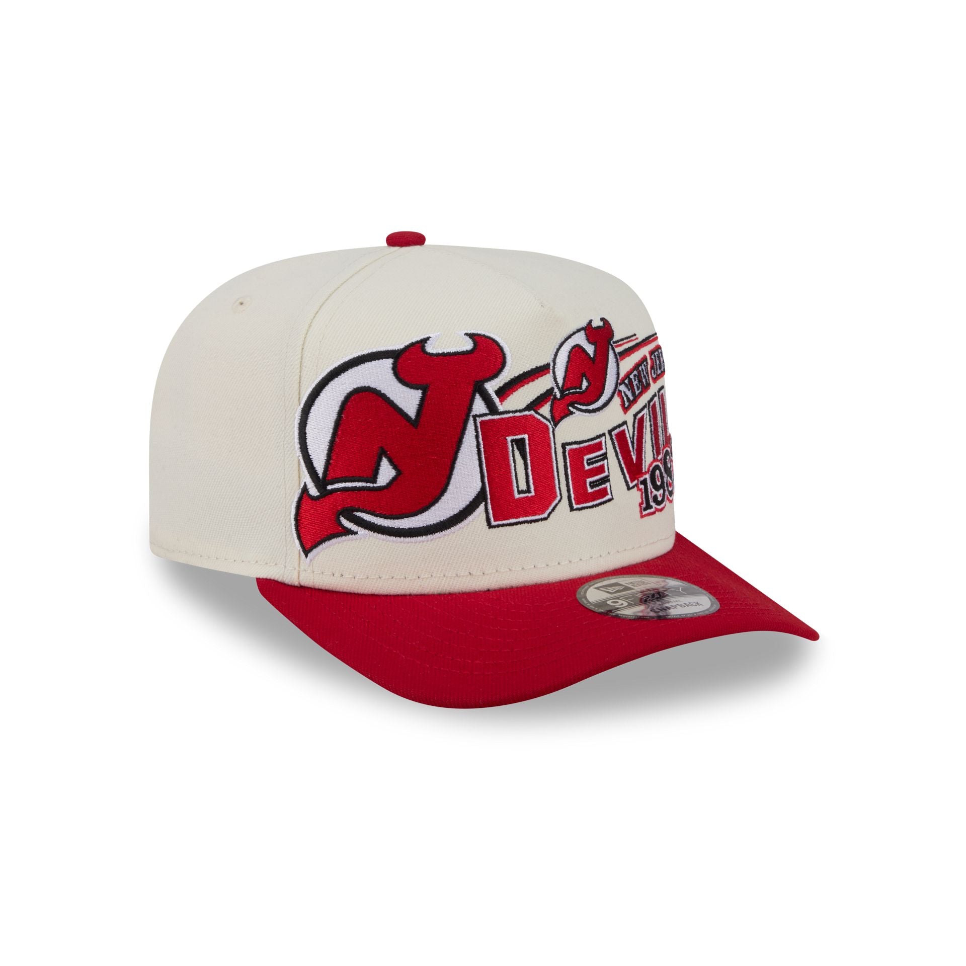 New Jersey Devils Chrome White Classic 9FIFTY A-Frame Snapback Hat